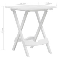 Produktbild för Hopfällbart trädgårdsbord 44,5x38,5x50 cm vit