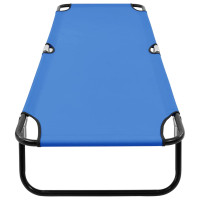 Produktbild för Hopfällbar solsäng blå stål