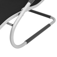 Produktbild för Solsäng med kudde aluminium och textilene svart