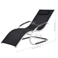 Produktbild för Solsäng med kudde aluminium och textilene svart