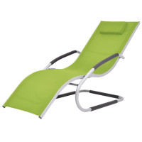 Produktbild för Solsäng med kudde aluminium och textilen grön