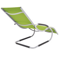 Produktbild för Solsäng med kudde aluminium och textilen grön