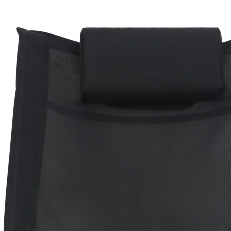 Produktbild för Solsäng med kudde svart textilene