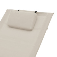 Produktbild för Solsäng med kudde gräddvit textilene