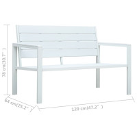 Produktbild för Trädgårdsbänk 120 cm HDPE träutseende