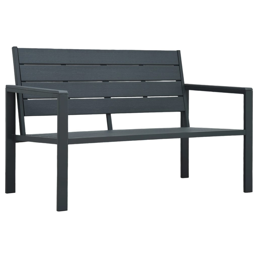 Produktbild för Trädgårdsbänk 120 cm HDPE grå träutseende