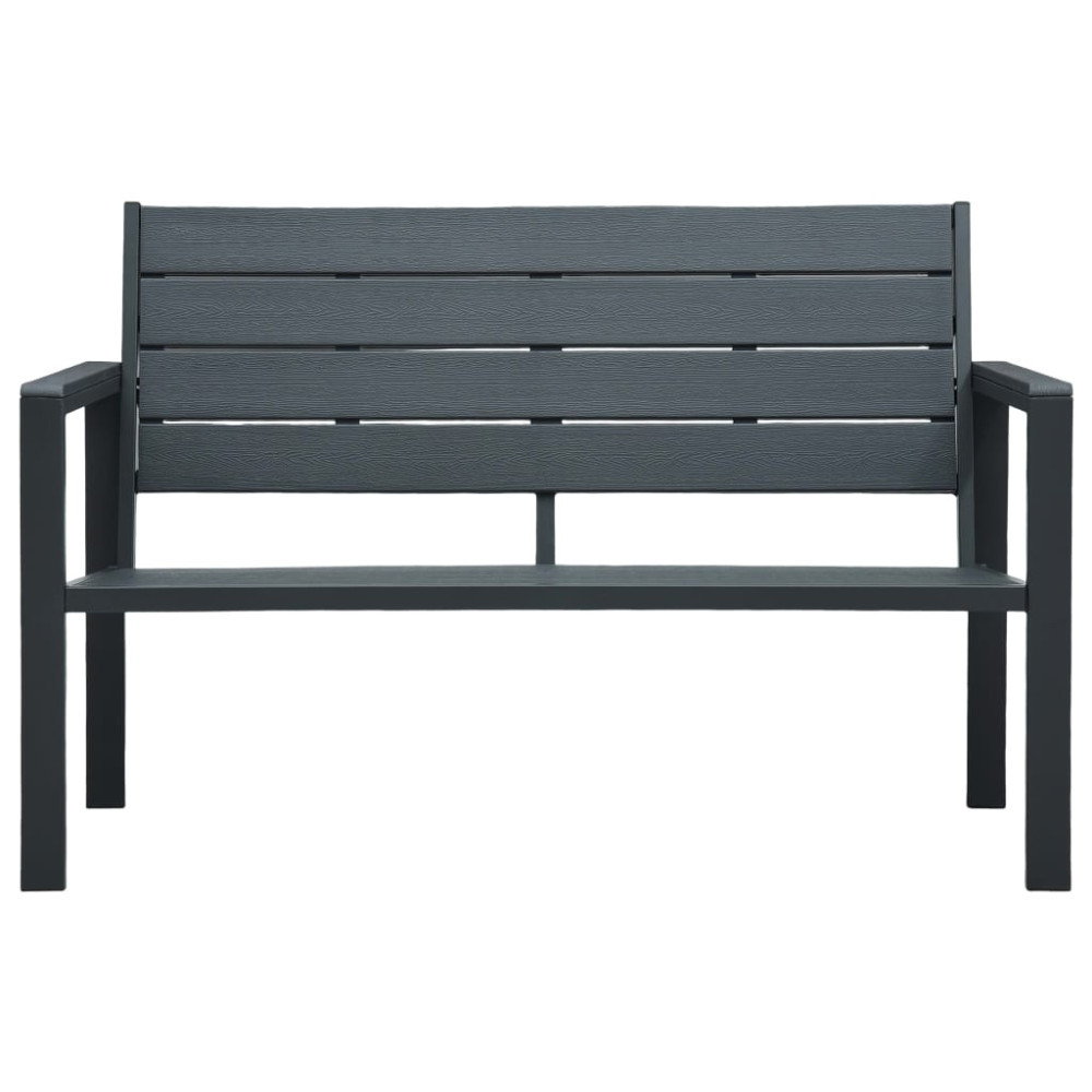 Produktbild för Trädgårdsbänk 120 cm HDPE grå träutseende