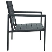 Produktbild för Trädgårdsbänk 120 cm HDPE grå träutseende