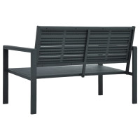 Produktbild för Trädgårdsbänk 120 cm HDPE grå träutseende