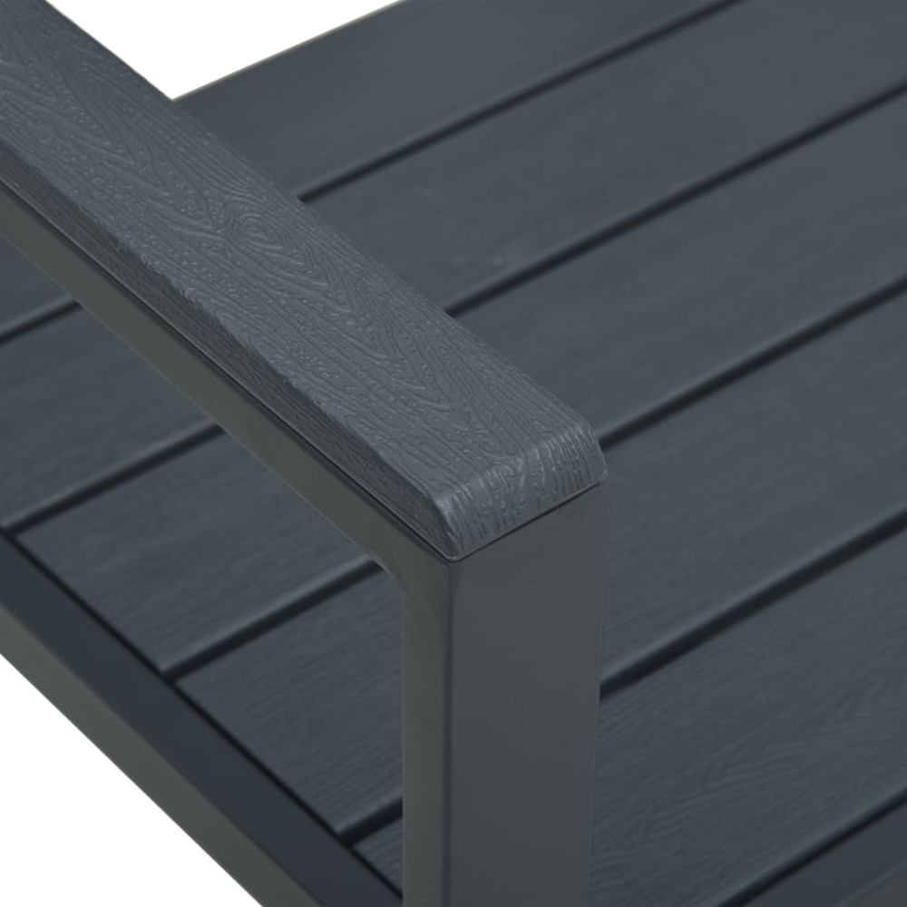 Produktbild för Trädgårdsbänk 120 cm HDPE grå träutseende