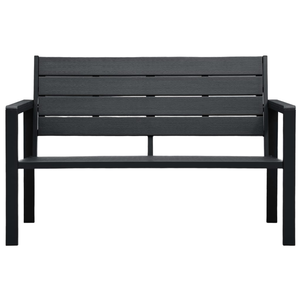 Produktbild för Trädgårdsbänk 120 cm HDPE svart träutseende