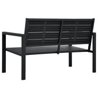 Produktbild för Trädgårdsbänk 120 cm HDPE svart träutseende