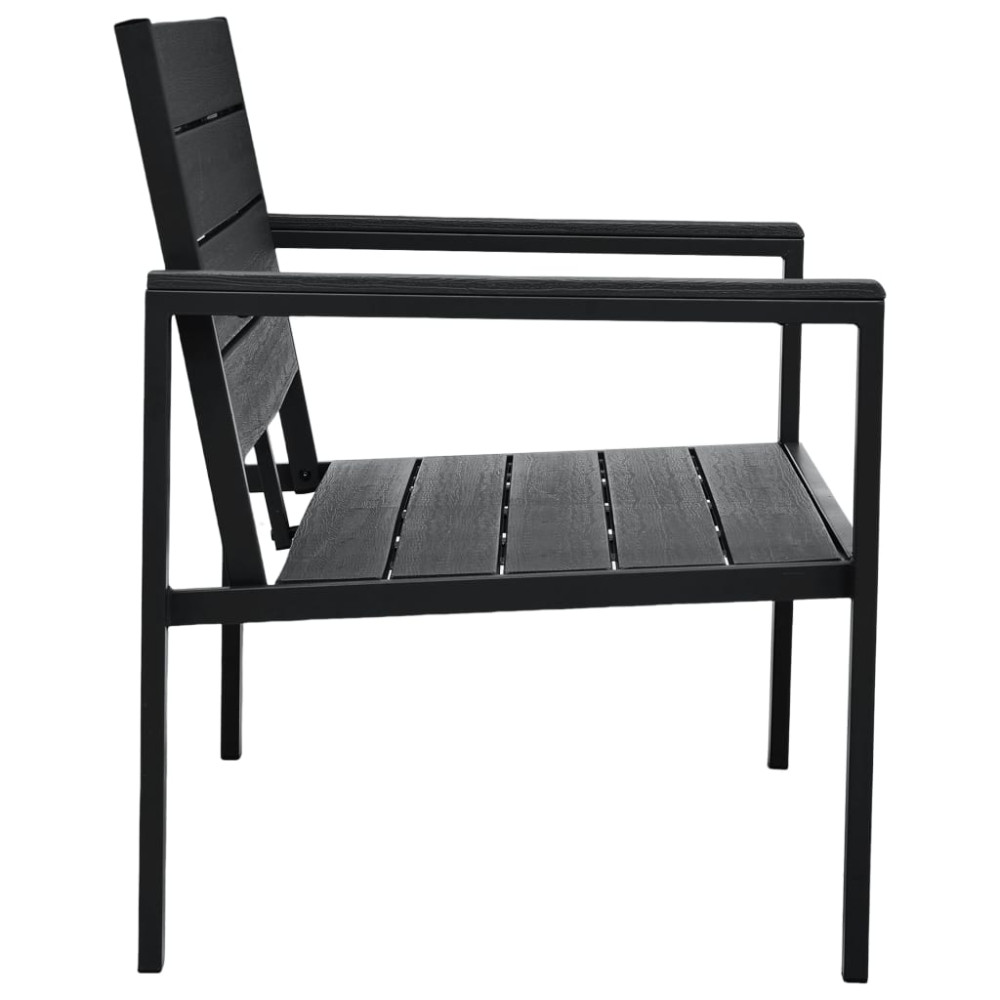 Produktbild för Trädgårdsbänk 120 cm HDPE svart träutseende