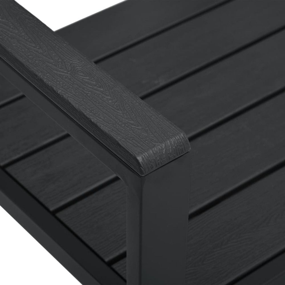 Produktbild för Trädgårdsbänk 120 cm HDPE svart träutseende