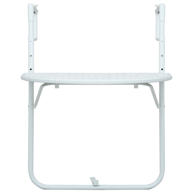 Produktbild för Balkongbord vit 60x64x83,5 cm plast konstrotting