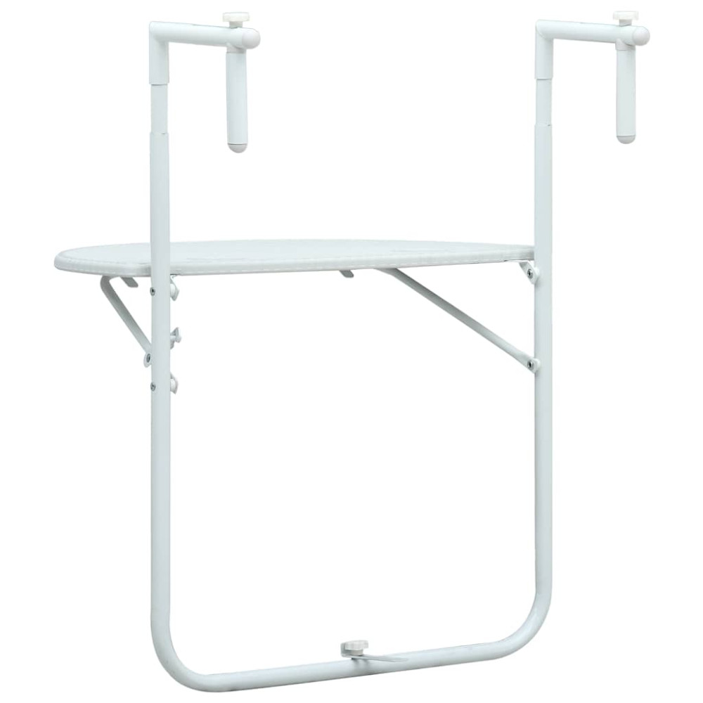 Produktbild för Balkongbord vit 60x64x83,5 cm plast konstrotting