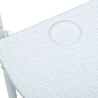 Produktbild för Balkongbord vit 60x64x83,5 cm plast konstrotting