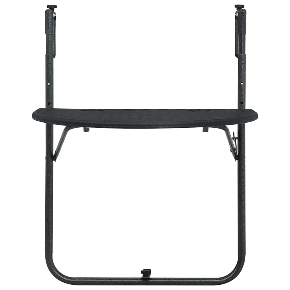 Produktbild för Balkongbord svart 60x64x83,5 cm plast konstrotting