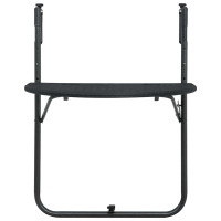 Produktbild för Balkongbord svart 60x64x83,5 cm plast konstrotting