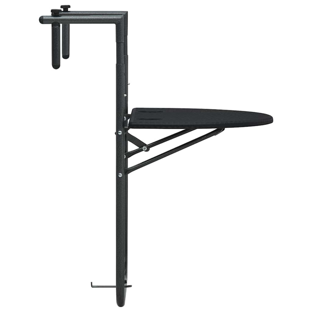 Produktbild för Balkongbord svart 60x64x83,5 cm plast konstrotting