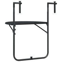 Produktbild för Balkongbord svart 60x64x83,5 cm plast konstrotting