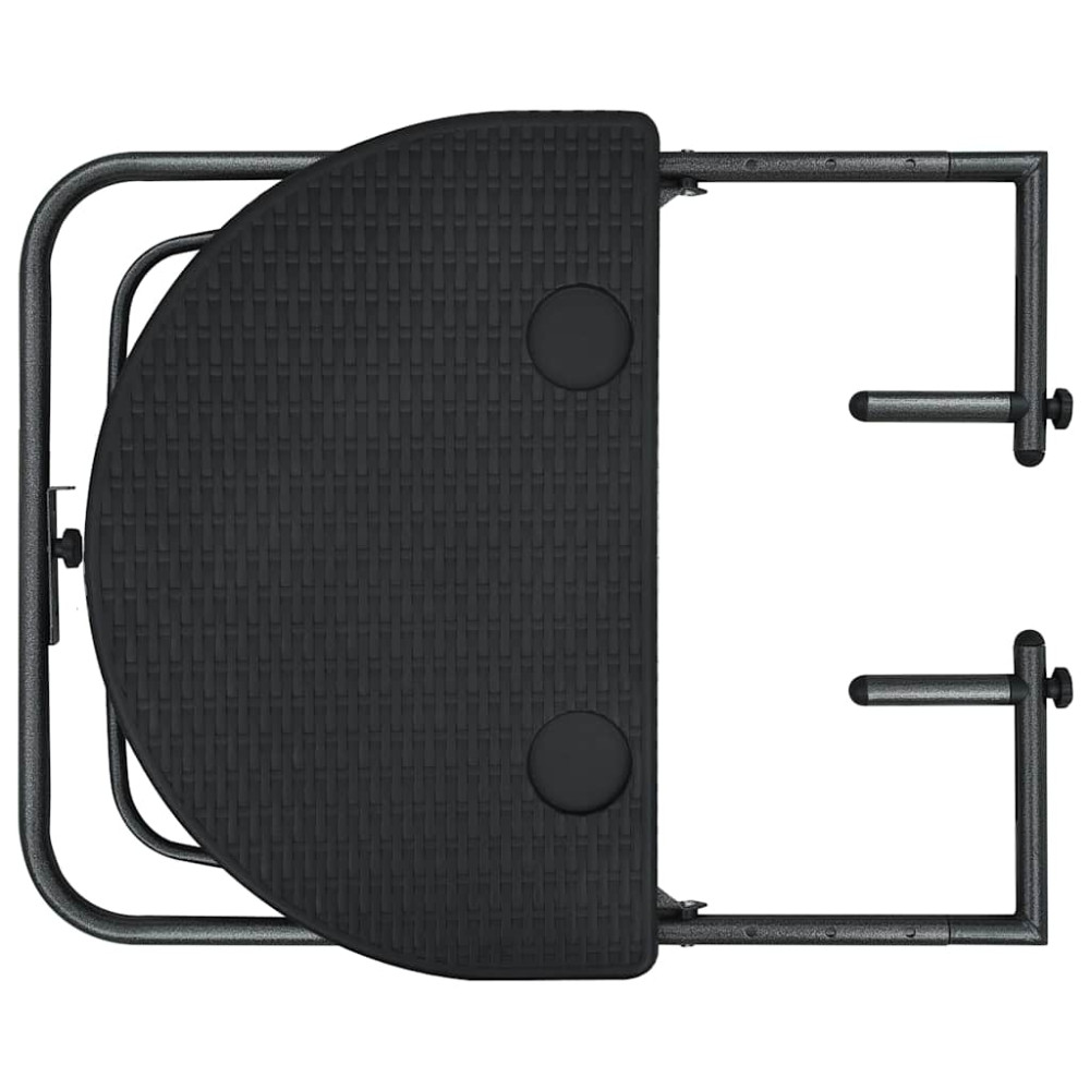 Produktbild för Balkongbord svart 60x64x83,5 cm plast konstrotting