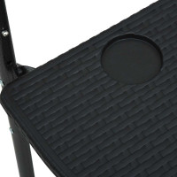 Produktbild för Balkongbord svart 60x64x83,5 cm plast konstrotting