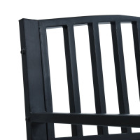 Produktbild för Trädgårdsbänk 125 cm svart stål