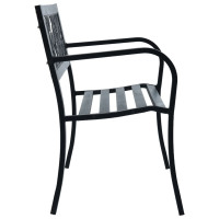 Produktbild för Trädgårdsbänk 125 cm svart stål