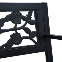Produktbild för Trädgårdsbänk 125 cm svart stål