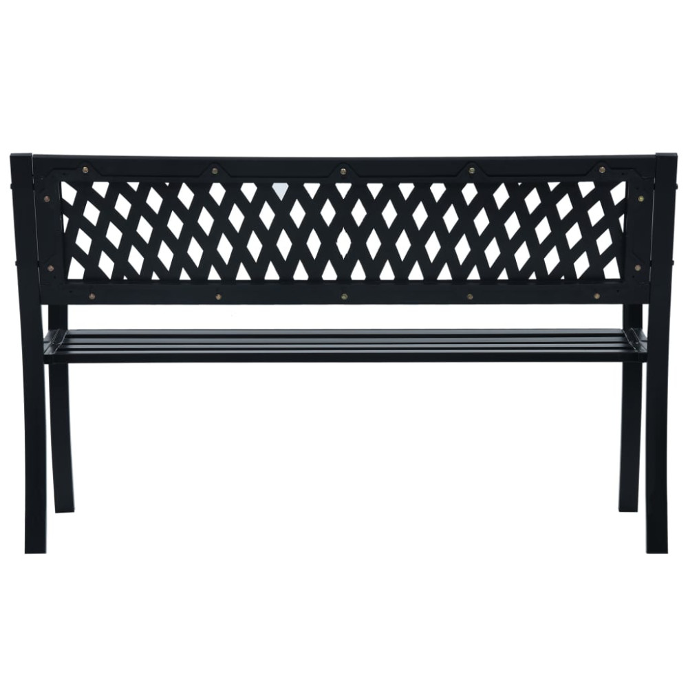 Produktbild för Trädgårdsbänk 125 cm svart stål