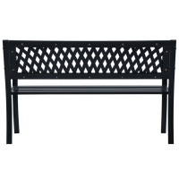 Produktbild för Trädgårdsbänk 125 cm svart stål
