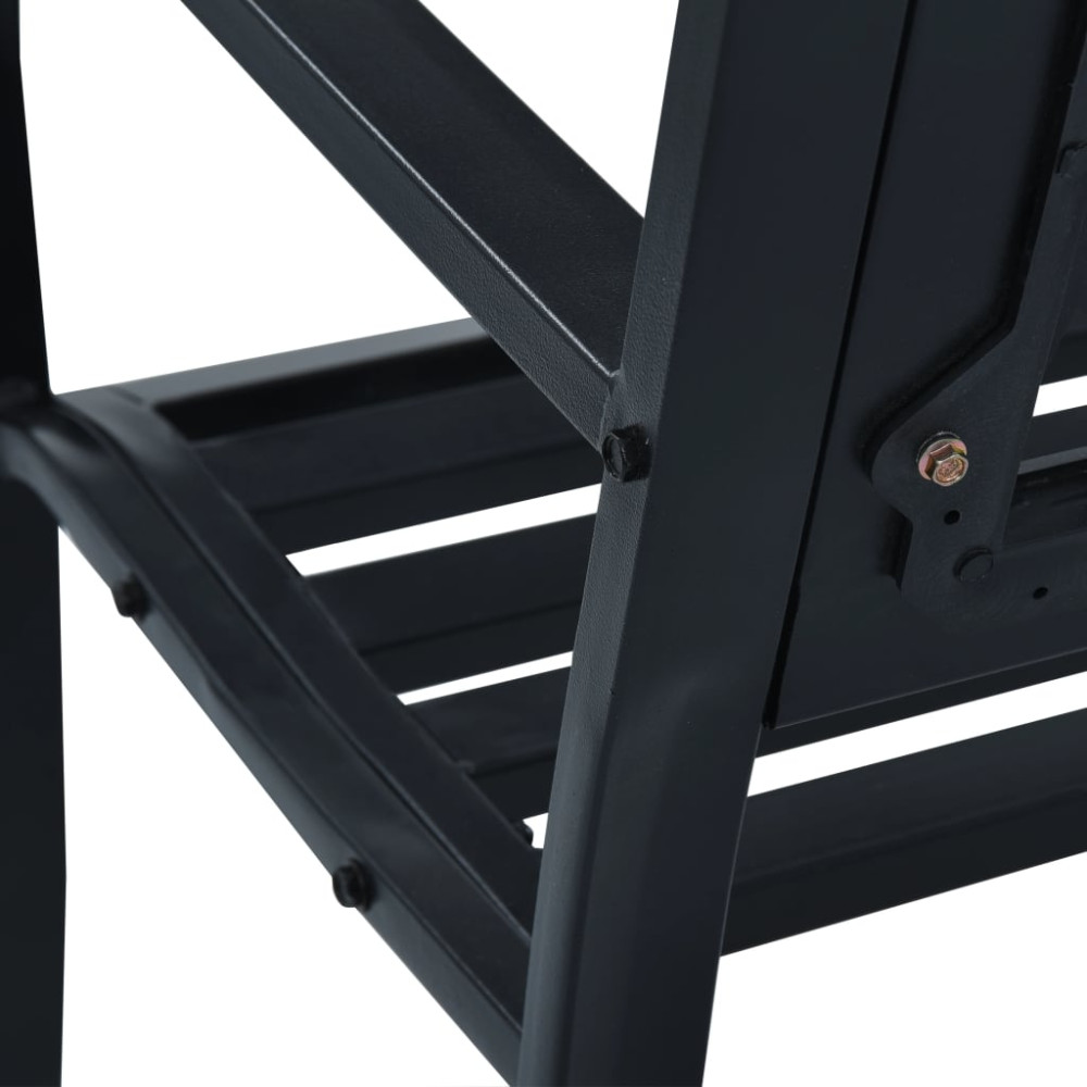 Produktbild för Trädgårdsbänk 125 cm svart stål