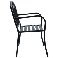 Produktbild för Trädgårdsbänk 125 cm svart stål
