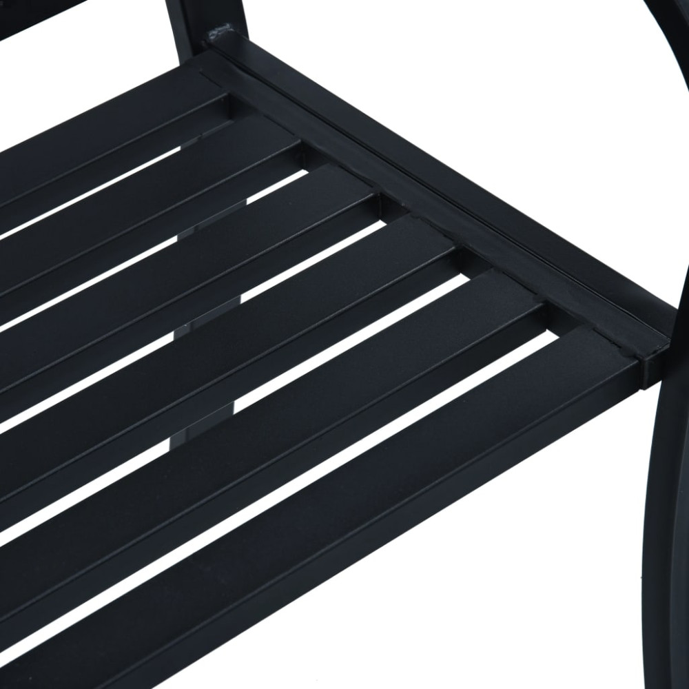Produktbild för Trädgårdsbänk 125 cm svart stål