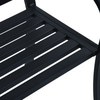 Produktbild för Trädgårdsbänk 125 cm svart stål