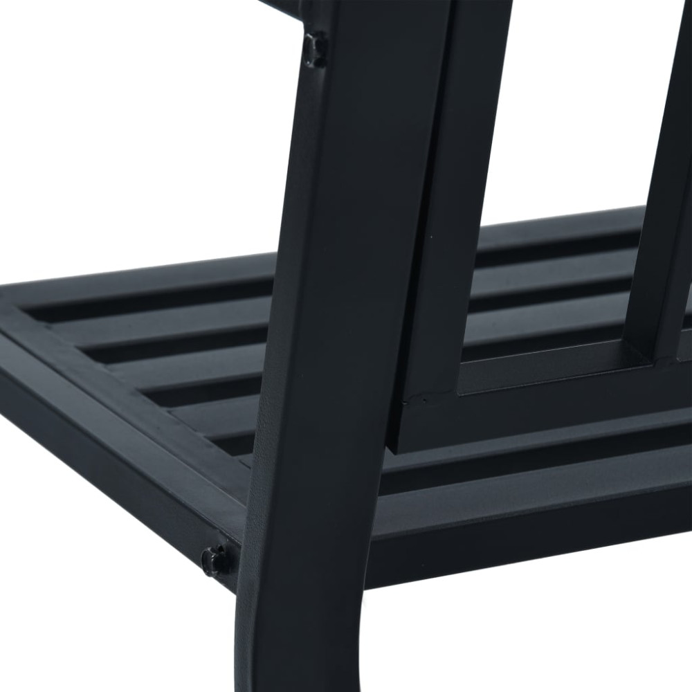 Produktbild för Trädgårdsbänk 125 cm svart stål