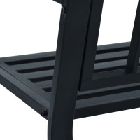 Produktbild för Trädgårdsbänk 125 cm svart stål