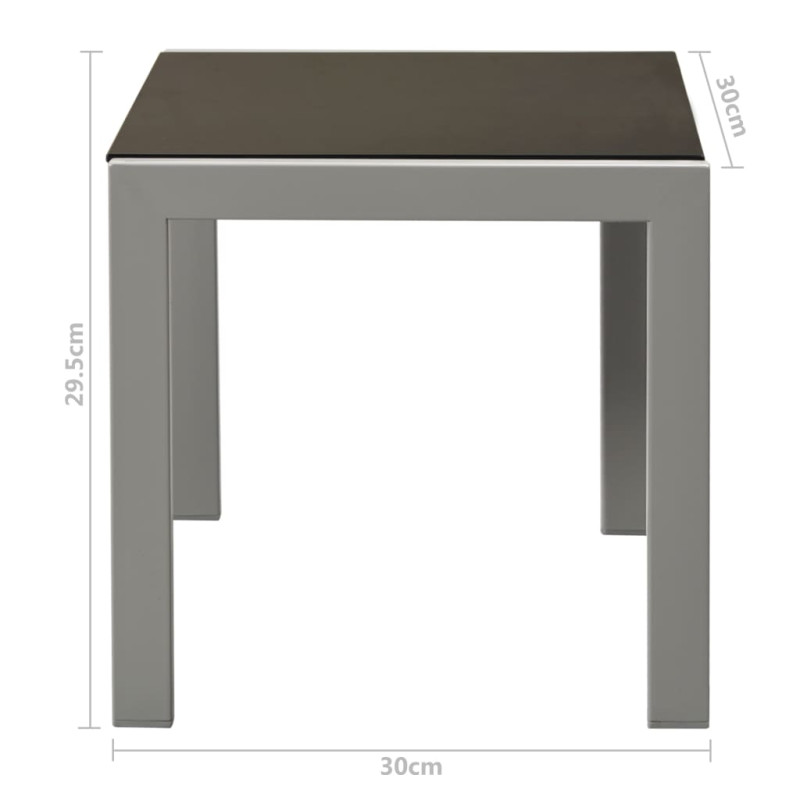 Produktbild för Solsängar 2 st med bord stål och textilene svart