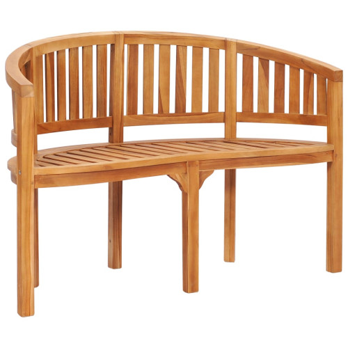 vidaXL Bananbänk 120 cm massiv teak