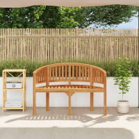 Produktbild för Bananbänk 120 cm massiv teak
