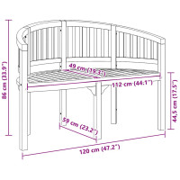 Produktbild för Bananbänk 120 cm massiv teak