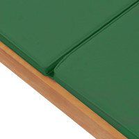 Produktbild för Solsäng med dyna massiv teak grön
