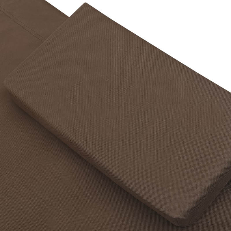 Produktbild för Solsäng dubbel med tak & kudde brun