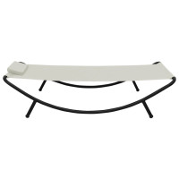 Produktbild för Trädgårdssäng gräddvit 200x90 cm stål