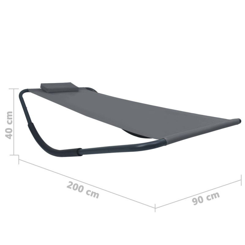Produktbild för Trädgårdssäng grå 200x90 cm stål