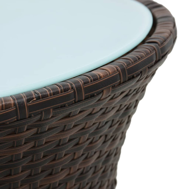Produktbild för Trädgårdsbord trumma brun konstrotting