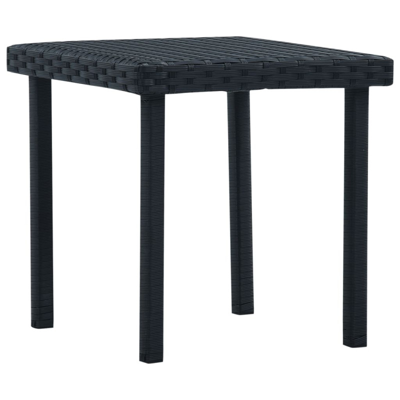 Produktbild för Trädgårdsbord svart 40x40x40 cm konstrotting