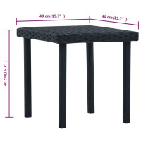 Miniatyr av produktbild för Trädgårdsbord svart 40x40x40 cm konstrotting