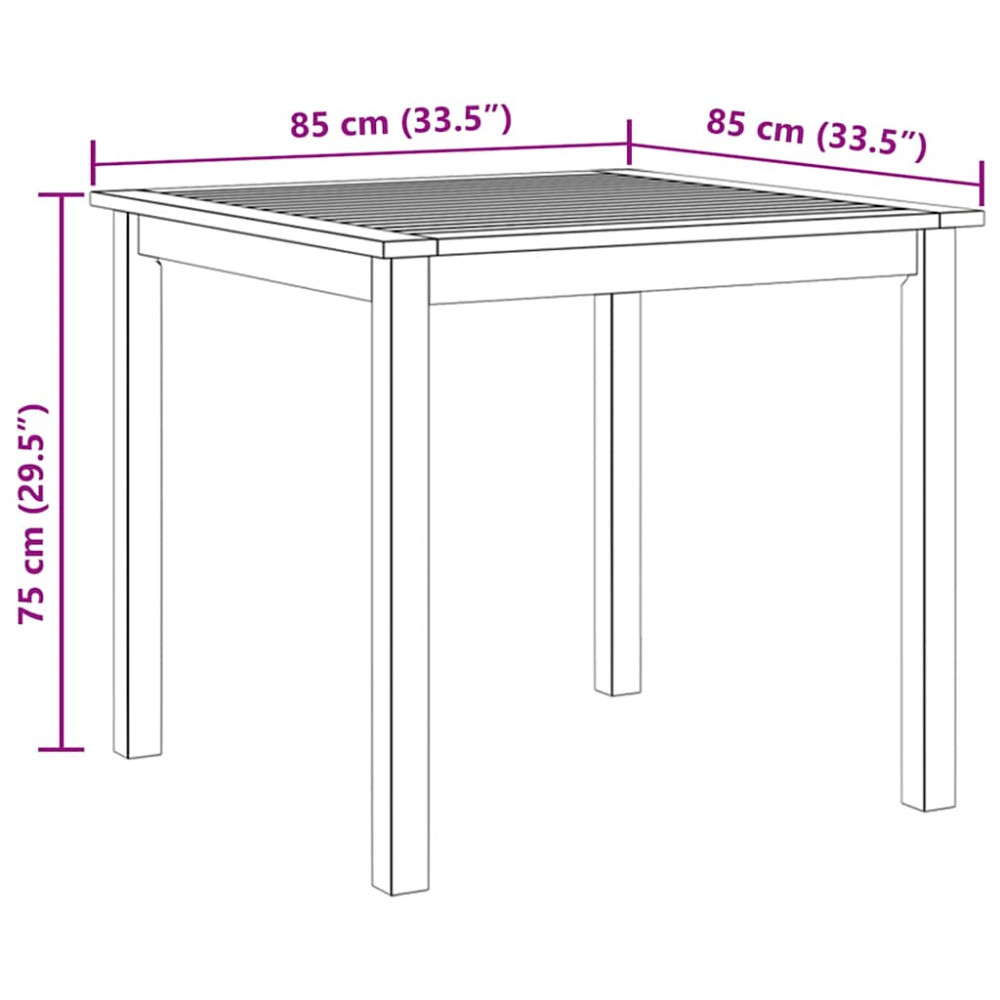 Produktbild för Trädgårdsbord 85x85x74 cm massivt akaciaträ